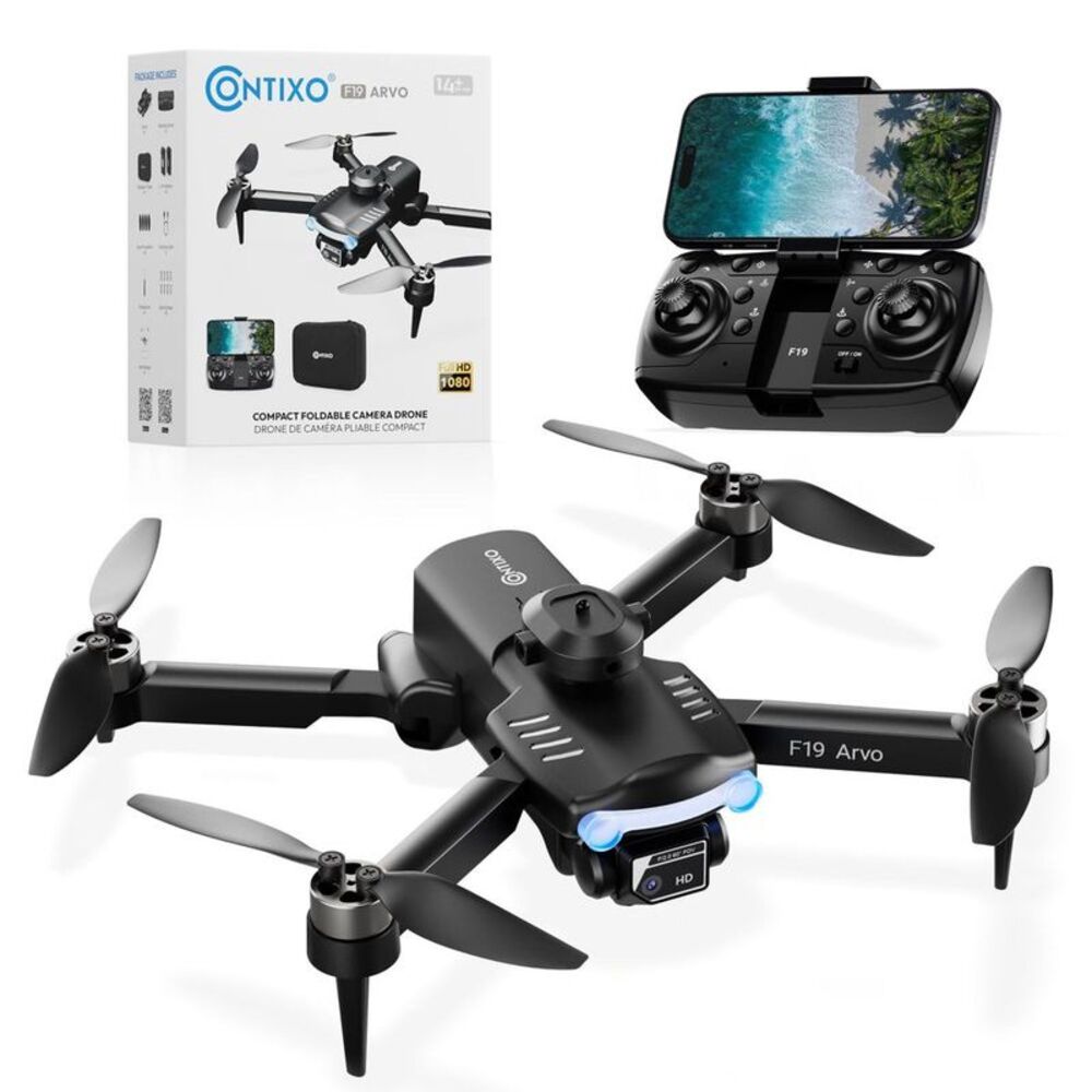 Contixo -  F19 Arvo Foldable Drone with 1080P HD Came Black